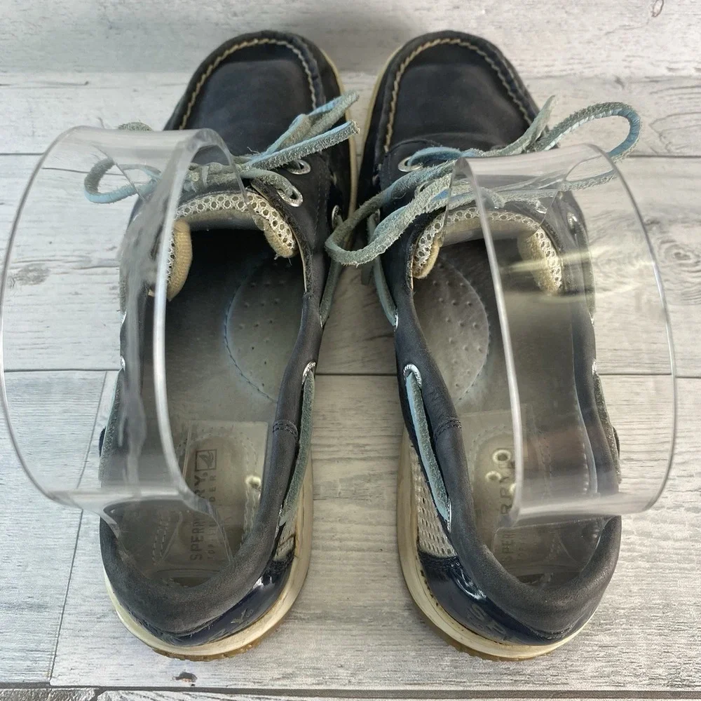 Sperry Shoes Womens 7.5 M Blue Leather Top Sider Casual Sneakers Boat Preppy